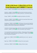 NURS 1230 Week 1 UPDATED ACTUAL   Exam Questions and CORRECT Answers 