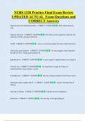 NURS 1230 Practice Final Exam Review  UPDATED ACTUAL  Exam Questions and  CORRECT Answers 