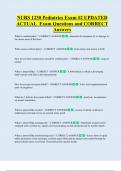 NURS 1230 Pediatrics Exam &num;2 UPDATED  ACTUAL  Exam Questions and CORRECT  Answers 