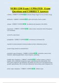 NURS 1230 Exam 1 UPDATED   Exam  Questions and CORRECT Answers