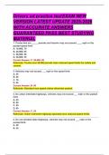 Drivers ed practice test EXAM NEW  VERSION LATEST UPDATE 2025-2026  WITH ACCURATE ANSWERS  GUARANTEED PASS BEST STUDYING MATERIAL 