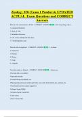 Zoology 250- Exam 1 Pendarvis UPDATED  ACTUAL  Exam Questions and CORRECT  Answers