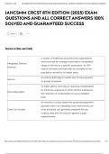 IAHCSMM CRCST 8TH EDITION &lpar;2025&rpar; EXAM QUESTIONS AND ALL CORRECT ANSWERS 100&percnt; SOLVED AND GUARANTEED SUCCESS