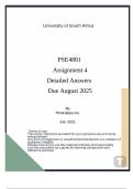 PSE4801 Assignment 4 Detailed Answers Due August 2025