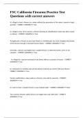 FSC California Firearms Practice Test Questions with correct answers