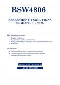 BSW4806 &lpar;QUESTIONS & ANSWERS&rpar; 2025  - DUE 7 JULY 2025