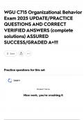 WGU C715 Organizational Behavior Exam 2025 UPDATE&sol;PRACTICE QUESTIONS AND CORRECT VERIFIED ANSWERS &lpar;complete solutions&rpar; ASSURED SUCCESS&sol;GRADED A&plus;&excl;&excl;&excl;