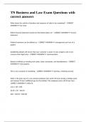 TN Business and Law Exam Questions with correct answers