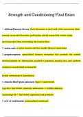 Strength and Conditioning Final Exam