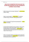 WGU D570 COGNITIVE PSYCHOLOGY OA  EXAM 2025 UPDATED ACTUAL EXAM WITH  CORRECT SOLUTIONS&period; 