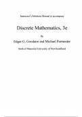 Instructor's Solutions Manual for Discrete Mathematics with Graph Theory &lpar;Classic Version&rpar;&comma; 3rd edition by Edgar Goodaire