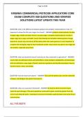 VIRGINIA COMMERCIAL PESTICIDE APPLICATORS CORE EXAM COMPLETE 500 QUESTIONS AND VERIFIED SOLUTIONS LATEST UPDATE THIS YEAR