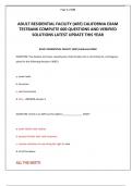 ADULT RESIDENTIAL FACILITY &lpar;ARF&rpar; CALIFORNIA EXAM TESTBANK COMPLETE 600 QUESTIONS AND VERIFIED SOLUTIONS LATEST UPDATE THIS YEAR