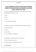 ADULT RESIDENTIAL FACILITY &lpar;ARF&rpar; EXAM TESTBANK COMPLETE 500 QUESTIONS AND VERIFIED SOLUTIONS LATEST UPDATE THIS YEAR