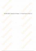 NURS 6501 Module 8 Week 11 Final Exam Questions And Answers 