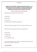 AHIMA CCA &lpar;CERTIFIED CODING ASSOCIATE&rpar; EXAM A&comma; B &comma;C AND PRACTICE TESTS COMPLETE 1000 QUESTIONS AND VERIFIED SOLUTIONS LATEST UPDATE THIS YEAR