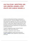 AHA PALS EXAM QUESTIONS AND 100&percnt; VERIFIED ANSWER LATEST UPDATE 2025 ALREADY GRADED A&plus;
