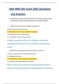 UNA MBA 601 Exam 2025 Questions and Answers covering foundational concepts in business administration such as business strategy&comma; economic  analysis&comma; financial reporting&comma; marketing fundamentals&comma; and organizational behavior&period; 