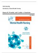 Test Bank - Introductory Mental Health Nursing&comma; 4th Edition &lpar;Womble&comma; 2020&rpar;&comma; Chapter 1-19 &vert; All Chapters