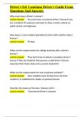 Driver-s Ed Louisiana Driver-s Guide Exam Questions And Answers&period;docx