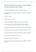 DSE Remembered Questions &ndash; Detailed Q&A for Dental School Exam &lpar;2025&rpar;
