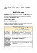 WGU D389 UXM3 Task 1 &vert; Quota Template 2025  with complete solutions