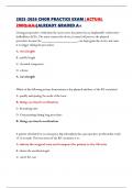 2025-2026 CNOR PRACTICE EXAM &vert;ACTUAL 200Qs&As&vert;ALREADY GRADED A&plus;