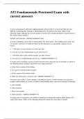 ATI Fundamentals Proctored Exam with correct answers