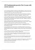 ATI Fundamentals practice Test A exam with correct answers