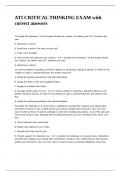ATI CRITICAL THINKING EXAM with correct answers