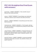 PSY 101 Straighterline Final Exam with answers