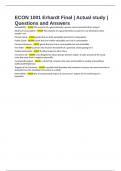 ECON 1001 Erhardt Final &vert; Actual study &vert; Questions and Answers