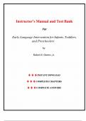 Instructor&rsquo;s Manual and Test Bank for Early Language Intervention for Infants&comma; Toddlers&comma; and Preschoolers&comma; 1st edition by Robert E&period; Owens 