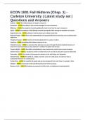 ECON 1001 Fall Midterm &lpar;Chap&period; 1&rpar; - Carleton University &vert; Latest study set &vert; Questions and Answers