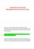 NURS 6521 ADVANCED PHARMACOLOGY FINAL EXAM