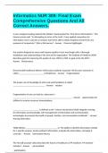 Informatics NUR 309&colon; Final Exam Comprehensive Questions And All Correct Answers&period;