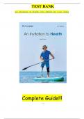 Test Bank - for An Invitation to Health 21st Edition by Lisa Tunks&comma; All Chapters &vert;Complete Guide A&plus;