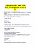 Corporate Finance Final Exam 2025 latest update&excl;&excl;&excl; GRADED A&plus;