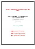 Early Literacy in Preschool and Kindergarten&colon; A Multicultural Perspective&comma; &lpar;4th edition&comma; Janice J&period; Beaty&rpar; Chapter 1-10 - Complete Instructor's Manual & Test Bank