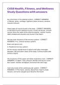 C458 Health&comma; Fitness&comma; and Wellness Study Questions with answers