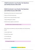 CSLB B Contractor-s Law Practice Test Questions and Verified Answers 2025-2026