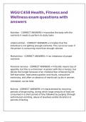 WGU C458 Health&comma; Fitness and Wellness exam questions with answers