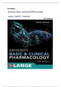 Test Bank For Katzung's Basic and Clinical Pharmacology&comma; 16th Edition by Todd W&period; Vanderah&period; All Chapters 