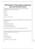 EMT Chapter 17 Neurologic emergencies Quiz with Verified Answers