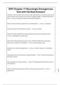 EMT Chapter 17 Neurologic Emergencies Test with Verified Answers