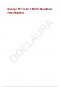 Biology 151 Exam II SDSU Questions And Answers
