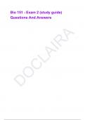 Bio 151 - Exam 2 &lpar;study guide&rpar; Questions And Answers 