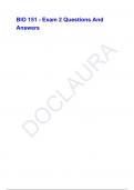 BIO 151 - Exam 2 Questions And Answers