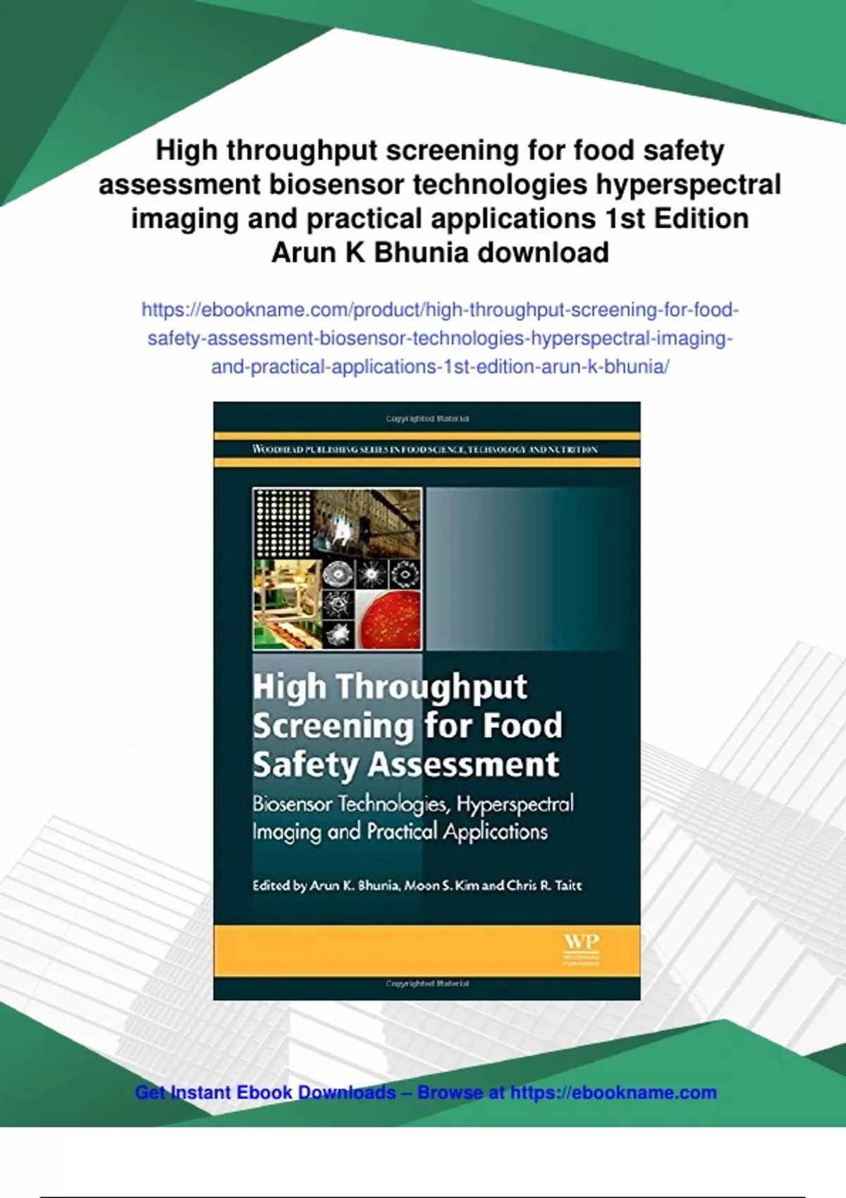 Summary High throughput screening for food safety assessment biosensor ...