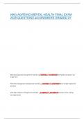 WKU NURSING MENTAL HEALTH FINAL EXAM  2025 QUESTIONS and ANSWERS GRADED A&plus; 